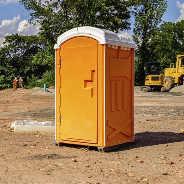 can i customize the exterior of the porta potties with my event logo or branding in Caroline